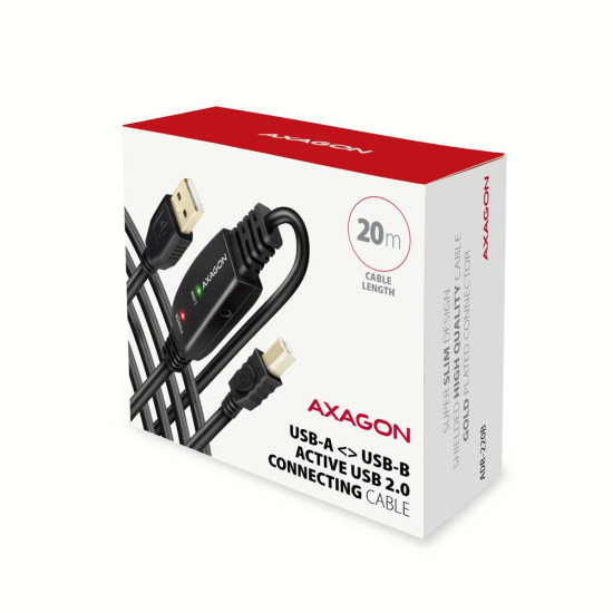 Kabel ADR-220B USB 2.0 A-M -> B-M aktywny kabel połączeniowy/wzmacniacz 20m