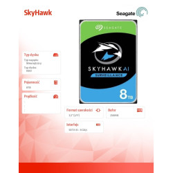 Dysk SkyHawk 8TB 3,5 cali 256MB ST8000VX010 