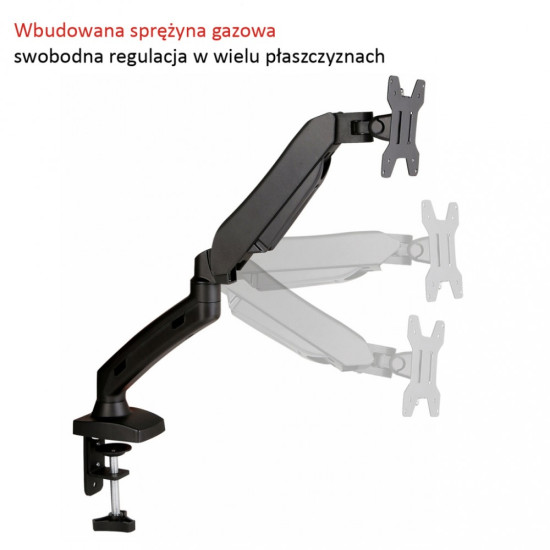 Uchwyt biurkowy na sprężynie gazowej do 1 monitora LCD/LED 13-27