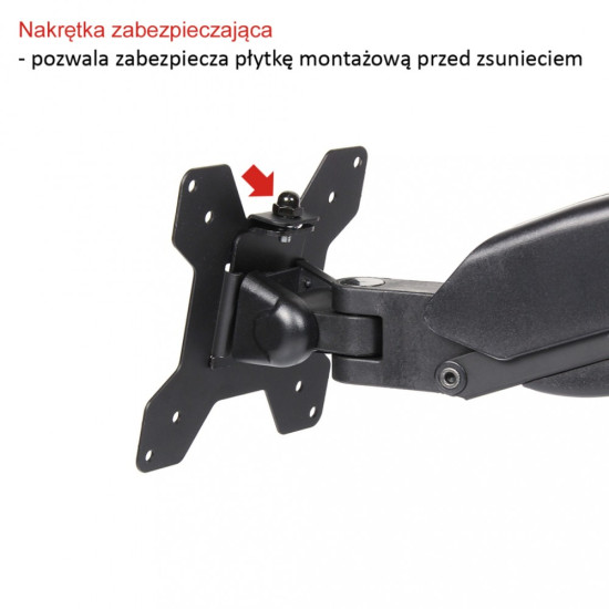 Uchwyt biurkowy na sprężynie gazowej do 1 monitora LCD/LED 13-27