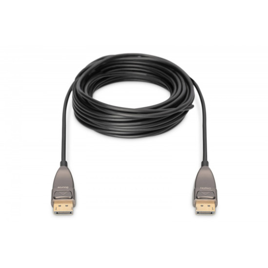 Kabel połączeniowy hybrydowy AOC DisplayPort 1.4 8K/60Hz UHD DP/DP M/M 20m Czarny