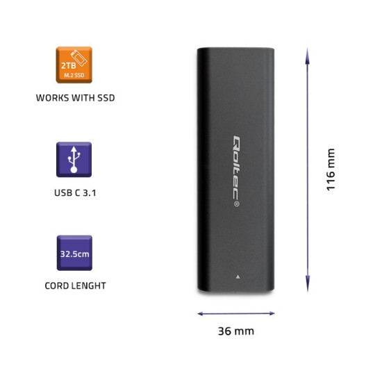Obudowa | kieszeń do dysków M.2 SATA SSD | NGFF | USB typ C 