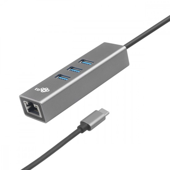 Adapter USB C - RJ45 + 3xUSB A - 1000 Mb/s 