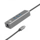 Adapter USB C - RJ45 + 3xUSB A - 1000 Mb/s 