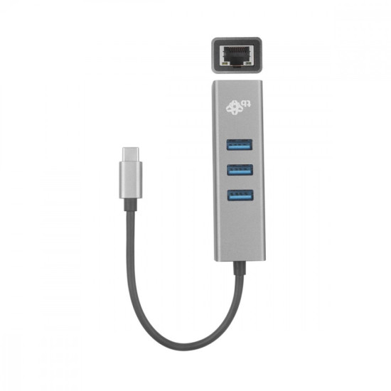 Adapter USB C - RJ45 + 3xUSB A - 1000 Mb/s 