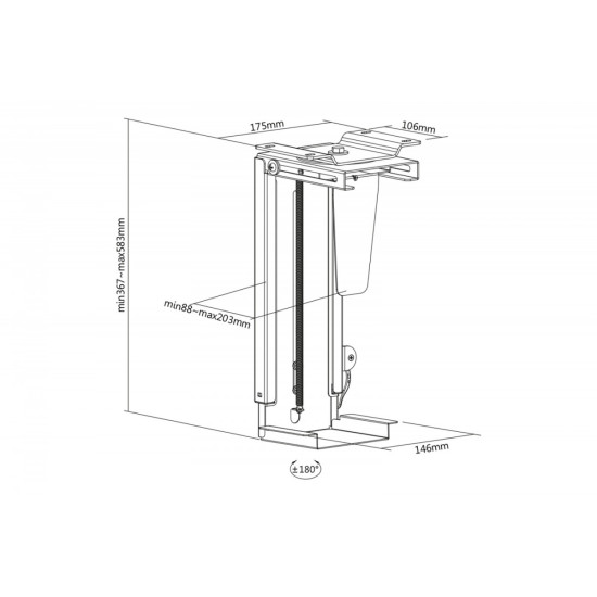 Uniwersalny uchwyt do montażu PC pod biurkiem z mechanizmem Easy-Locking 
