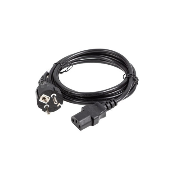 Kabel zasilający CEE 7/7 -> C320 C13 1.8m prosty, czarny