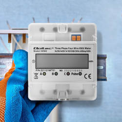 Trójfazowy elektroniczny licznik | miernik zużycia energii na szynę DIN | 230V | LCD | 4P 
