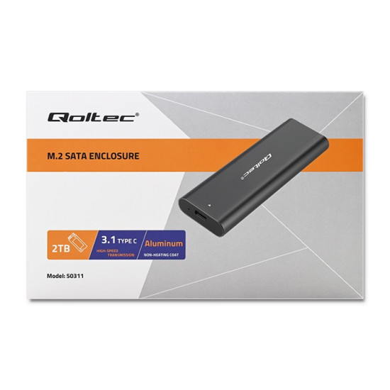 Obudowa | kieszeń do dysków M.2 SATA SSD | NGFF | USB typ C 