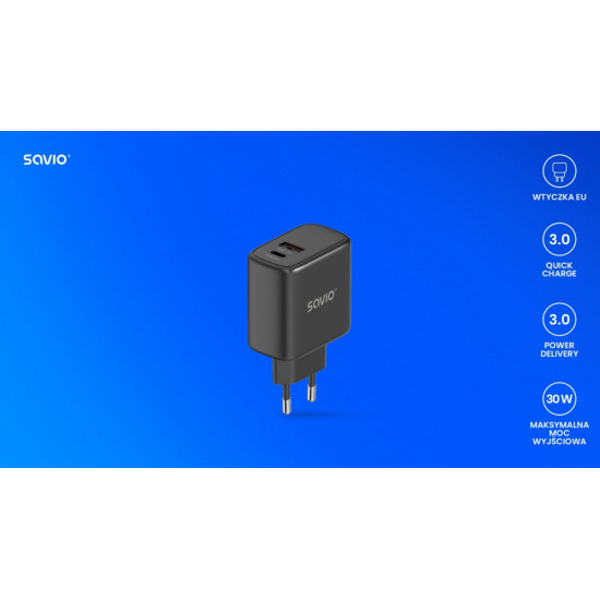 Ładowarka sieciowa 30W Quick Charge, Power Delivery 3.0, LA-06/B