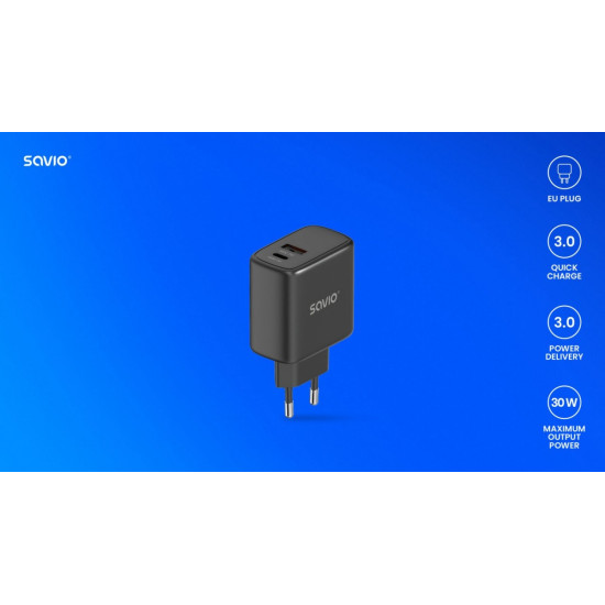 Ładowarka sieciowa 30W Quick Charge, Power Delivery 3.0, LA-06/B