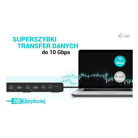 Stacja dokująca USB 3.0 / USB-C / Thunderbolt 3 Dual Display Gen2 + Power Delivery 100W 