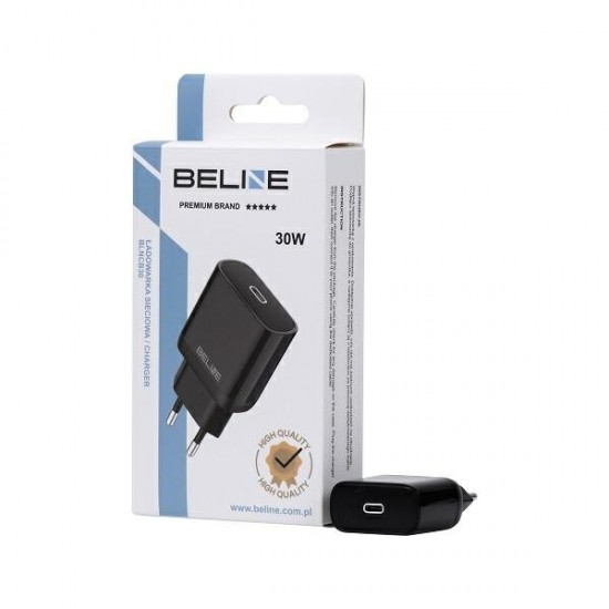 Ładowarka sieciowa 30W USB-C PD 3.0 bez kabla, czarna