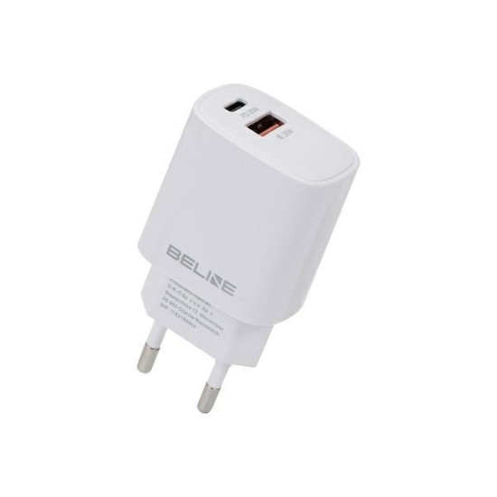 Ładowarka sieciowa 30W USB-C + USB-A, biała