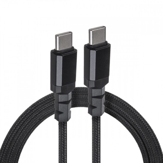 Kabel 2x USB-C 100W 1m wspierajacy PD przesyl danych do  10Gbps MCE491 Czarny