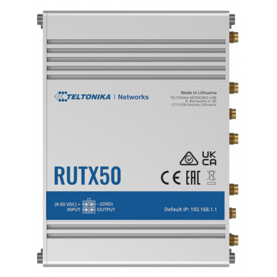 Router 5G RUTX50 Dual Sim, GNSS, WiFi, 4xLAN, USB2.0