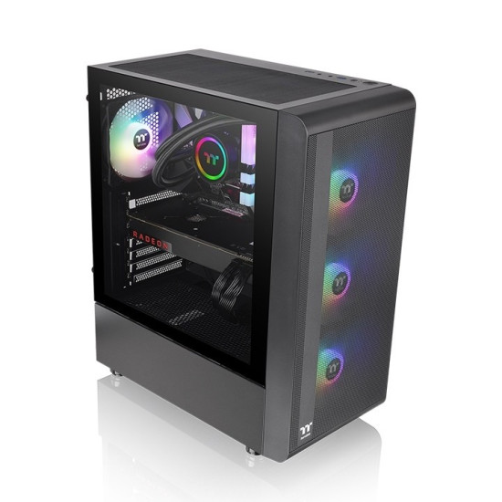 Obudowa - S200 Tempered Glass ARGBx3 Czarna 