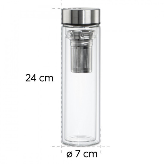 Butelka z sitkiem Hama szklana 500 ml TO GO 