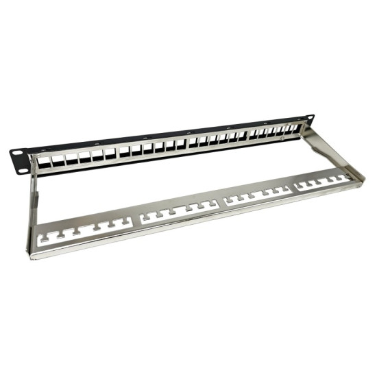 Patch panel 24 porty 1U modularny 