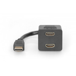 Kabel rozdzielacz/splitter HDMI HighSpeed 1080p 24Hz FHD Typ HDMI A/2xHDMI A M/Ż 0,2m Czarny
