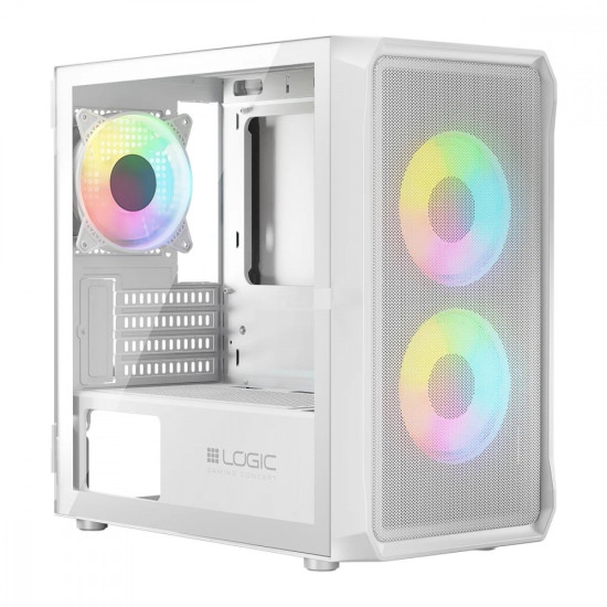 Obudowa Komputerowa Logic Portos ARGB Mini USB 3.0 Biała 