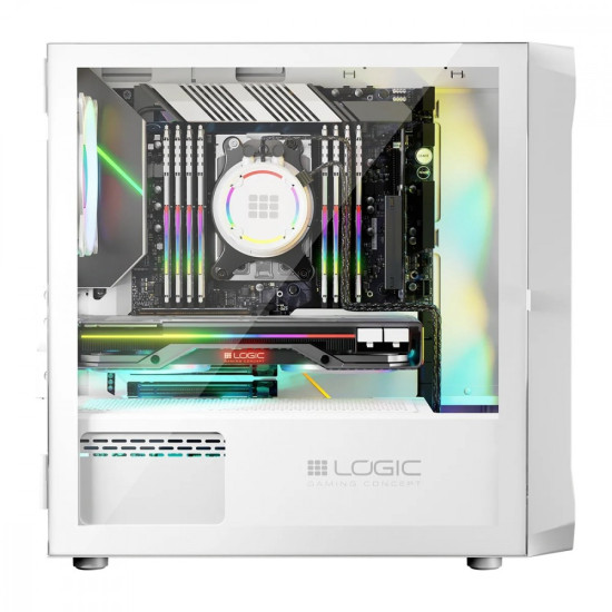 Obudowa Komputerowa Logic Portos ARGB Mini USB 3.0 Biała 