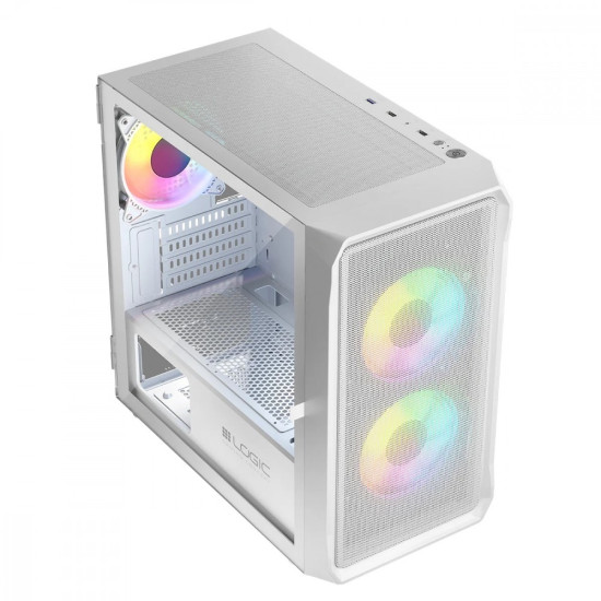 Obudowa Komputerowa Logic Portos ARGB Mini USB 3.0 Biała 