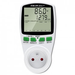 Watomierz Licznik zużycia energii PM0627 z historią pomiaru |     3680W | 16A | LCD 