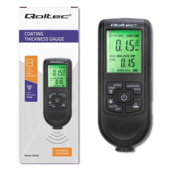 Miernik grubości lakieru z wyświetlaczem LCD | 0~2000um 