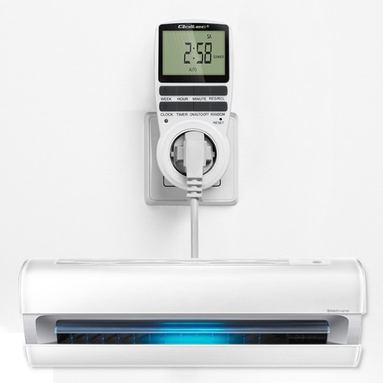 Elektroniczny programator czasowy PC0628 | 3680W | 16A | LCD 