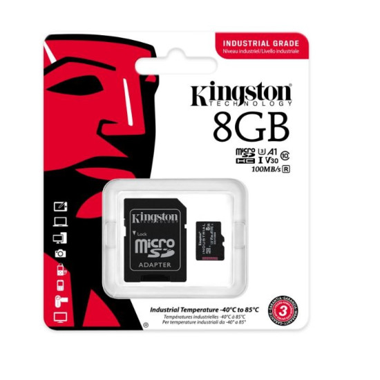 Karta pamięci microSD 8GB CL10 UHS-I Industrial bez adaptera 