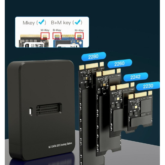 Stacja dokujaca dysków M.2 SATA i NVME USB-C 