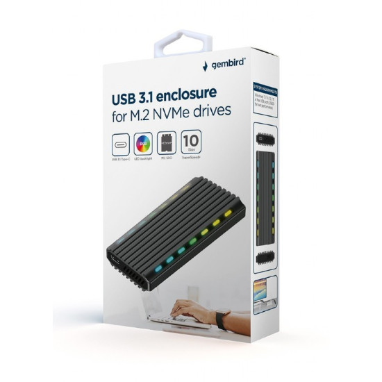 Obudowa dysku M.2 NVME Aluminiowa LED USB 3.1 