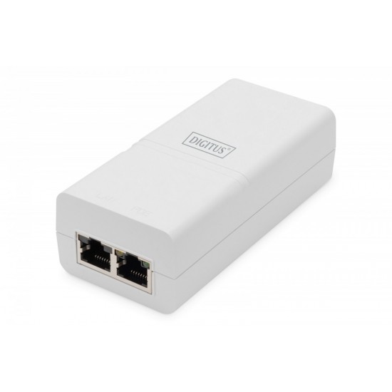 Zasilacz/Adapter PoE+ 802.3at, max. 52V 30W Gigabit 10/100/1000 Mbps, aktywny, Biały