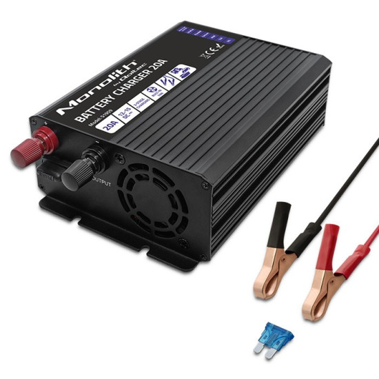 Inteligentna ładowarka Monolith do akumulatorów LiFePO4 AGM GEL  SLA | 20A | 12V 