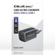 Ładowarka sieciowa 65W GaN ULTRA | 5-20V | 2.25-3.25A | 1 x USB  typ C PD | 1 x USB | Czarna 