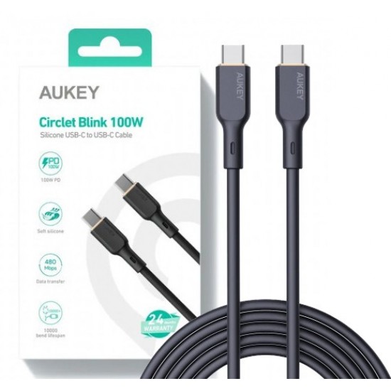 CB-SCC102 silokonowy kabel USB C - USB C | 1.8m | 5A | 100WPD | 20V