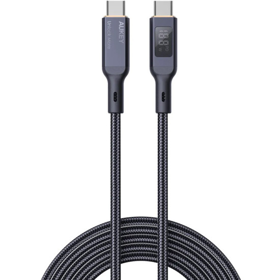CB-MCC102 nylonowy kabel USB C - USB C | LED | 1.8m | 5A | 100W PD | 20V