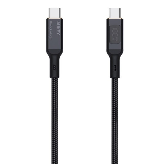 CB-MCC102 nylonowy kabel USB C - USB C | LED | 1.8m | 5A | 100W PD | 20V