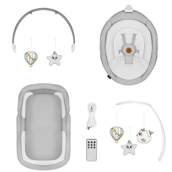 Kołyska bujaczek Bella Set Grey Concrete