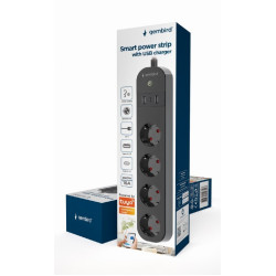 Inteligentna listwa Tuya 4xDE 2xUSB-A 1xUSB-C Czarna 