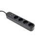 Inteligentna listwa Tuya 4xDE 2xUSB-A 1xUSB-C Czarna 