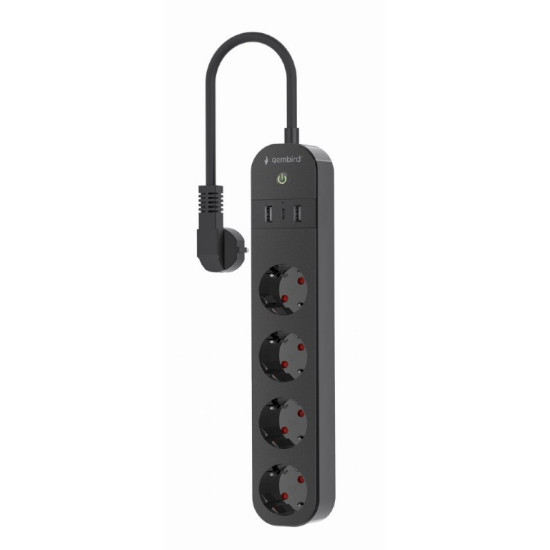 Inteligentna listwa Tuya 4xDE 2xUSB-A 1xUSB-C Czarna 