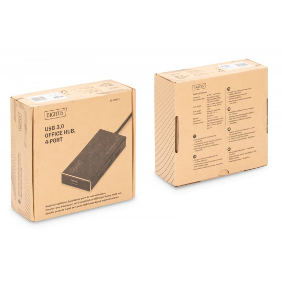 HUB/Koncentrator 4-portowy USB 3.0 SuperSpeed, aktywny, aluminium