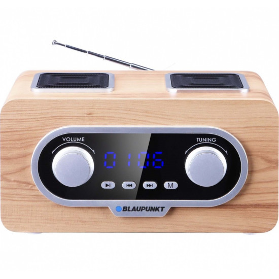 Radio przenośne FM PLL  SD/USB/AUX z akumulatorem i zegarkiem