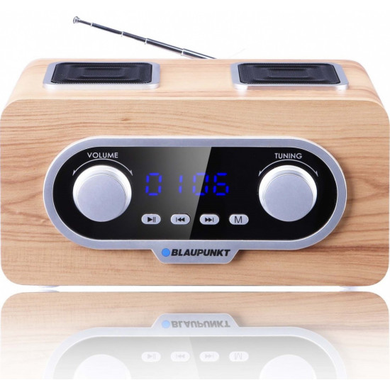 Radio przenośne FM PLL  SD/USB/AUX z akumulatorem i zegarkiem