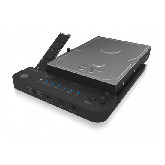 Stacja klonująca i dokująca IB-2913MCL-C31  dla M.2 NVMe SSD i HDD 