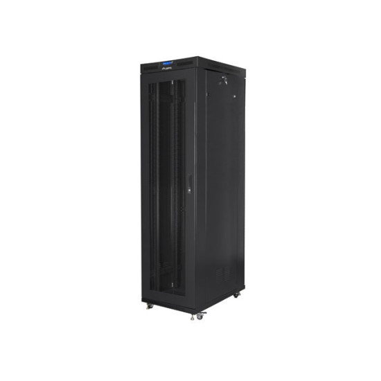 Szafa stojąca Rack 19 cali 47U 800x1000mm, drzwi perforowane LCD (FLAT PACK) czarna