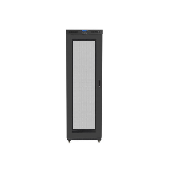 Szafa stojąca Rack 19 cali 47U 800x1000mm, drzwi perforowane LCD (FLAT PACK) czarna