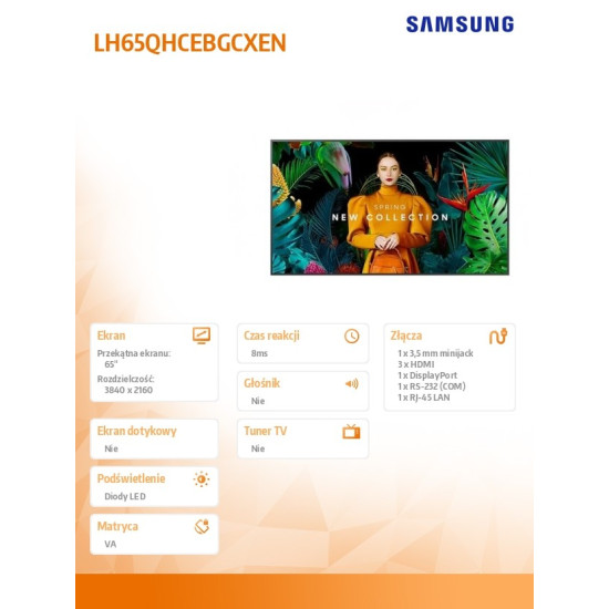 Monitor profesjonalny 65 cali QH65C LH65QHCEBGCXEN